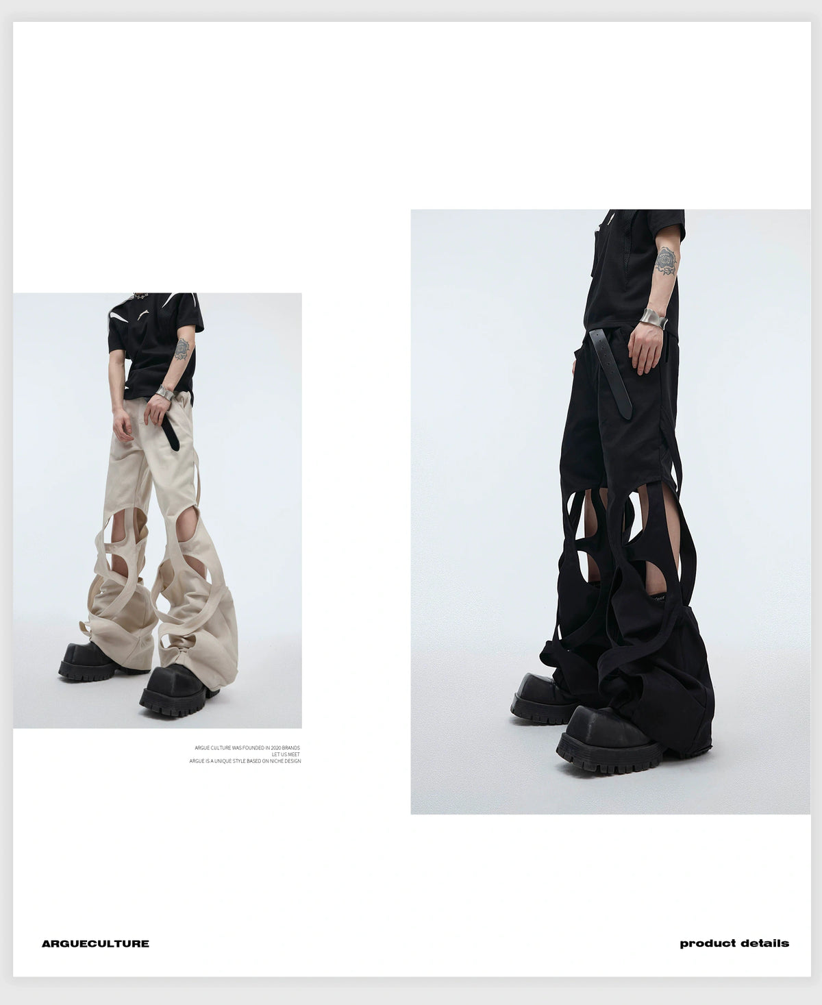 Deconstructed Cut-Out Baggy Cargo Jeans | 100% Cotton - detail image 7