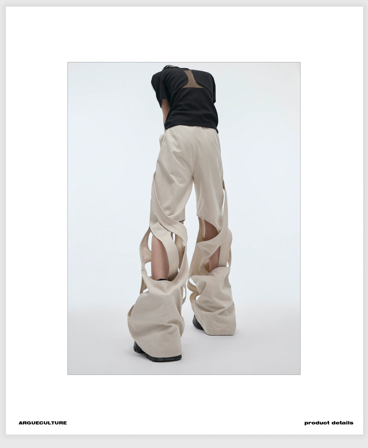 Deconstructed Cut-Out Baggy Cargo Jeans | 100% Cotton - detail image 10