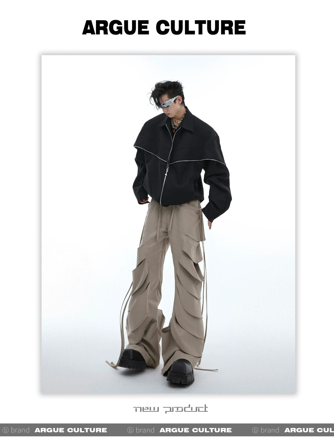 desc::deconstructed-cutout-flare-cargo-pants-with-streamers-detail-img-16