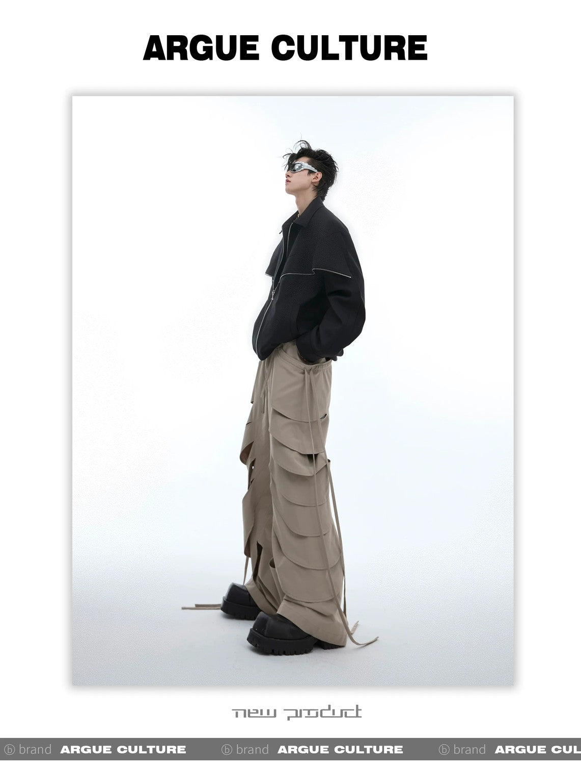 desc::deconstructed-cutout-flare-cargo-pants-with-streamers-detail-img-18