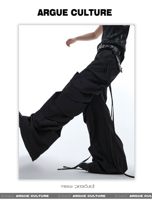 desc::deconstructed-cutout-flare-cargo-pants-with-streamers-detail-img-3