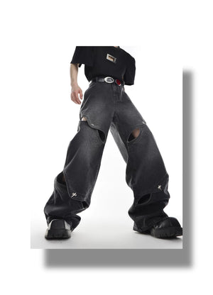 desc::deconstructed-cutout-vintage-washed-loose-straight-jeans-detail-img-4