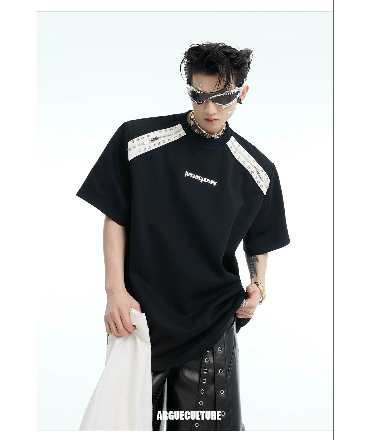 desc::deconstructed-detachable-sleeve-tee-patchwork-streetwear-shirt-detail-img-15