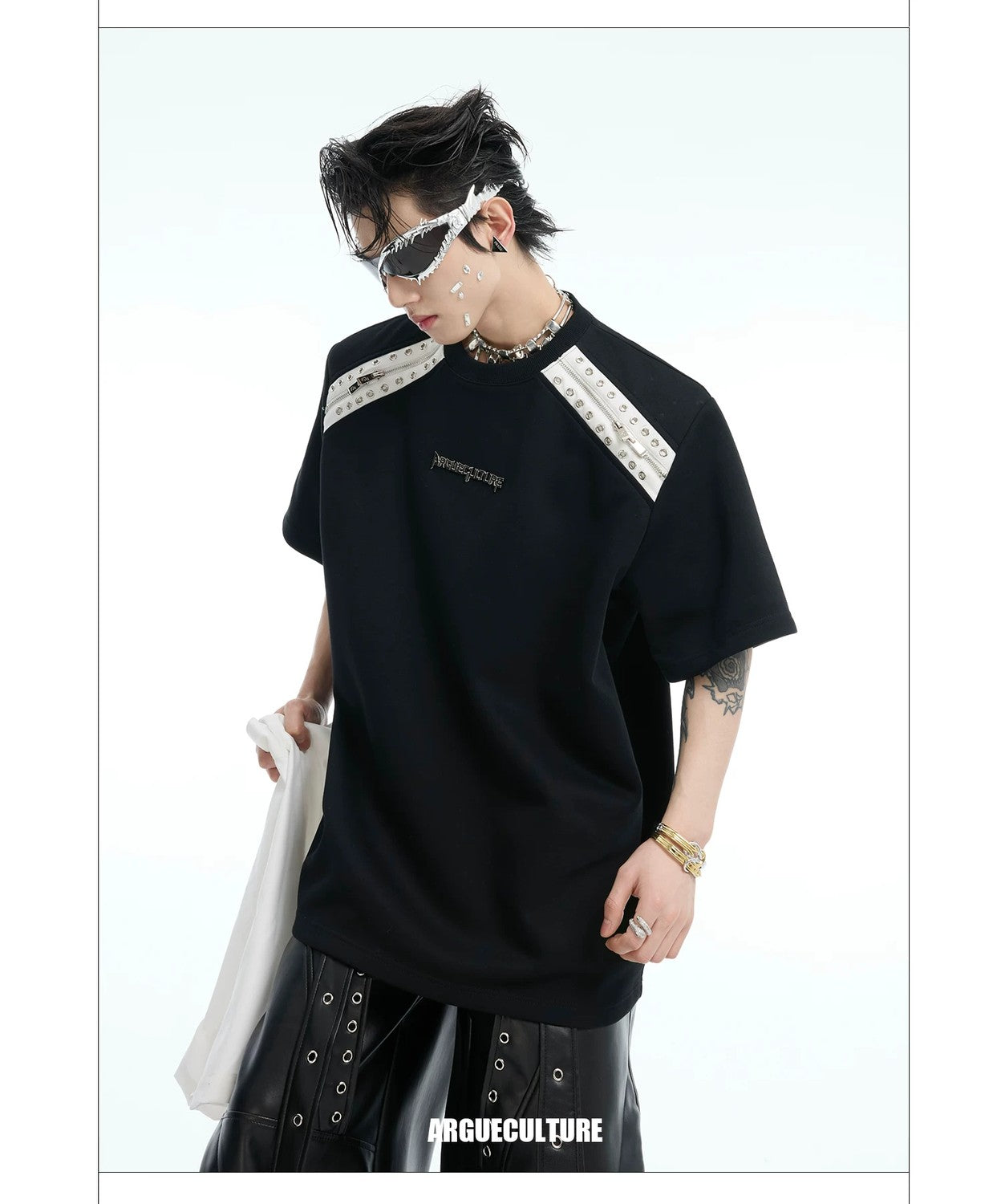 desc::deconstructed-detachable-sleeve-tee-patchwork-streetwear-shirt-detail-img-16