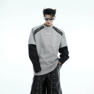 Back view of loose fit streetwear shirt in black