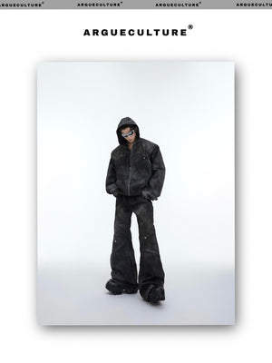 desc::deconstructed-distressed-denim-jacket-pants-set-men-detail-img-1