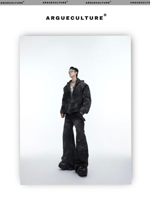 desc::deconstructed-distressed-denim-jacket-pants-set-men-detail-img-12