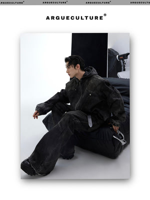 desc::deconstructed-distressed-denim-jacket-pants-set-men-detail-img-2