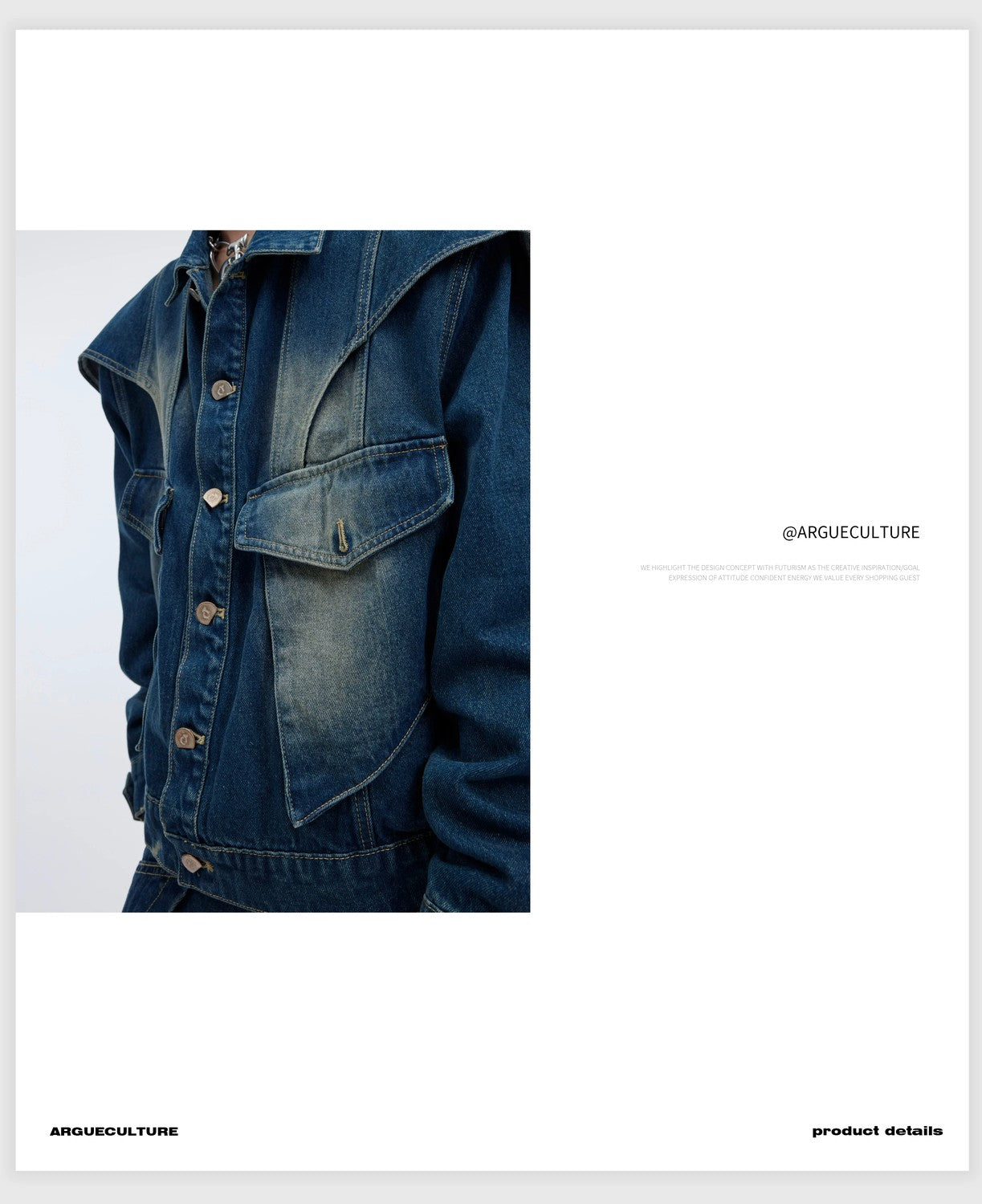 desc::deconstructed-distressed-denim-jacket-wide-leg-pants-set-detail-img-5