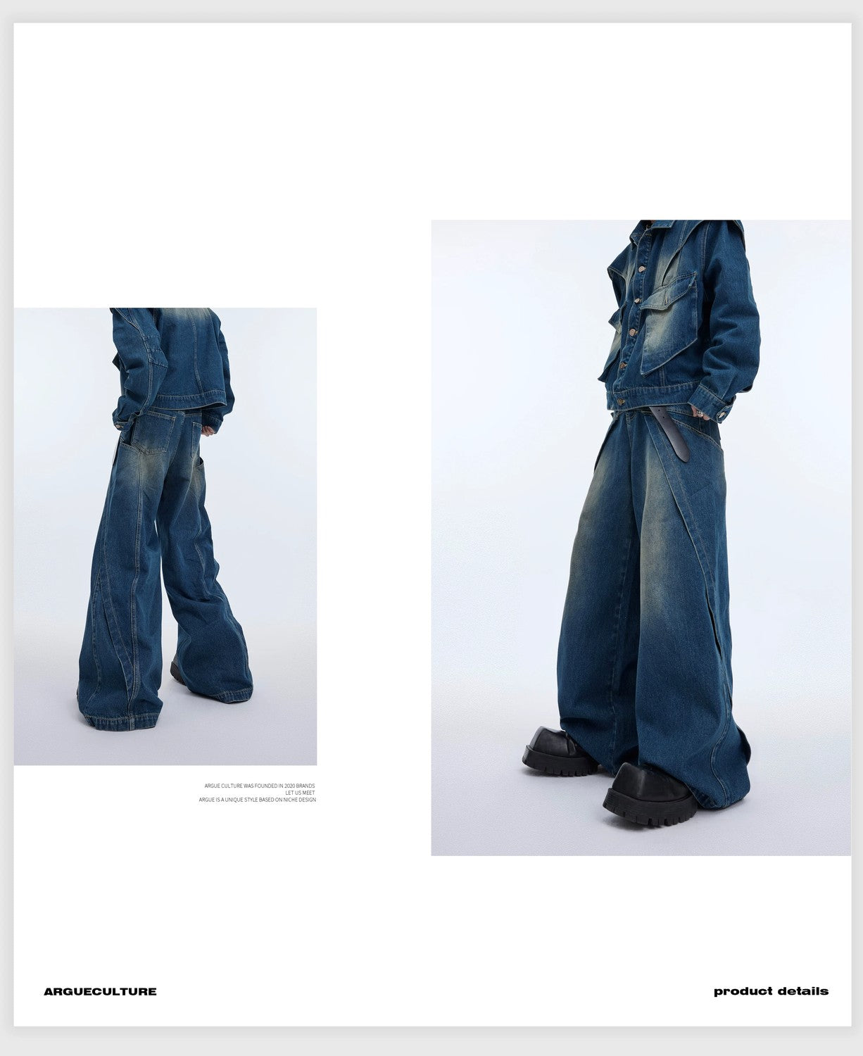 desc::deconstructed-distressed-denim-jacket-wide-leg-pants-set-detail-img-7