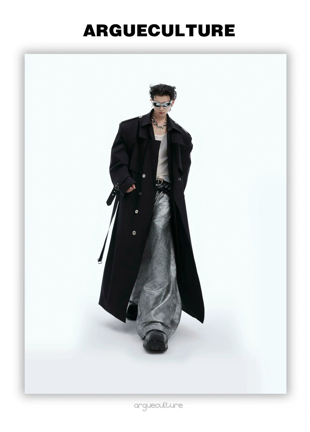 Deconstructed Double-Breasted Polyester Trench Coat - detail image 15