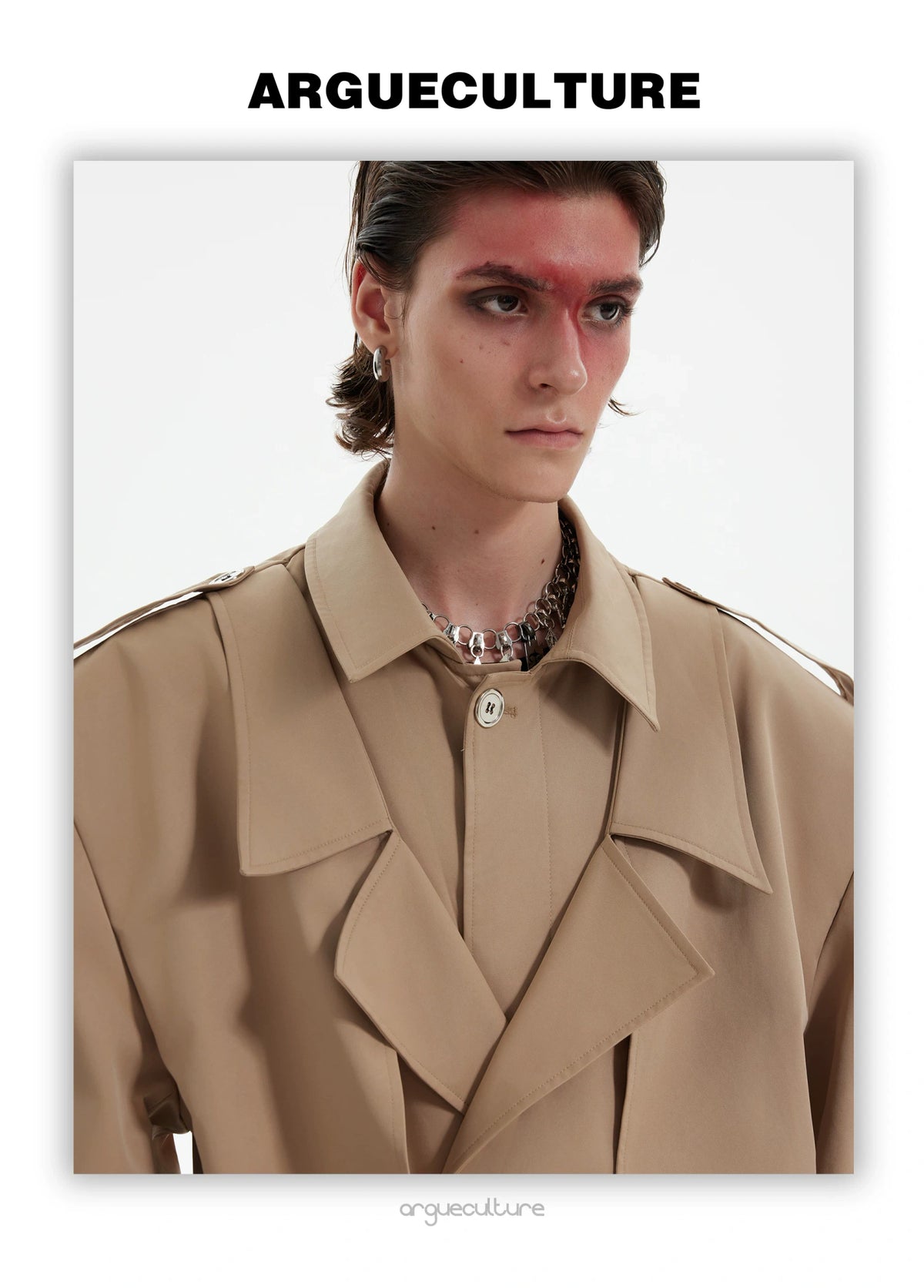Deconstructed Double-Breasted Polyester Trench Coat - detail image 8