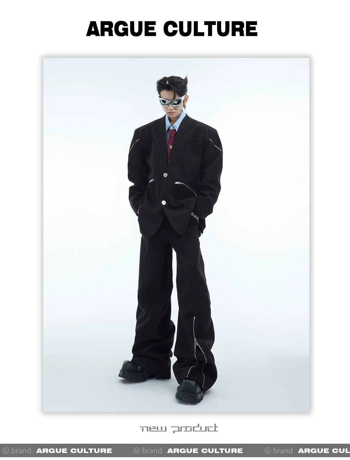 desc::deconstructed-double-zipper-collarless-blazer-mens-runway-jacket-detail-img-14