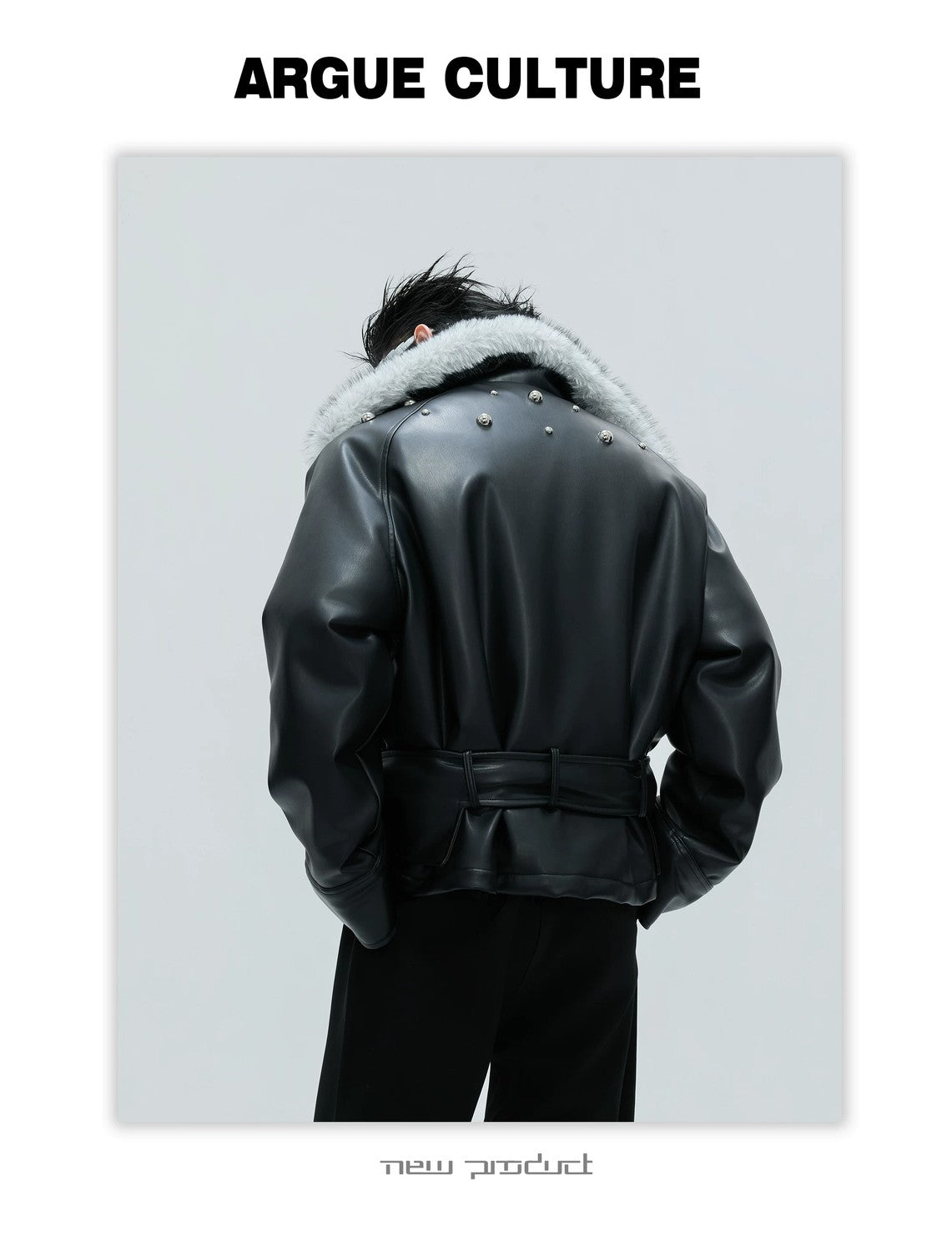 desc::deconstructed-faux-fur-collar-padded-leather-jacket-detail-img-8