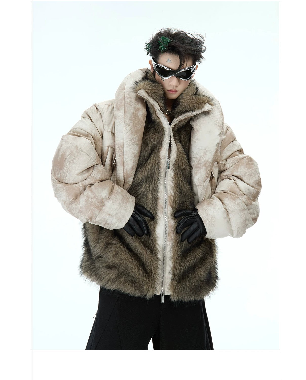 desc::deconstructed-faux-fur-padded-jacket-streetwear-detail-img-5