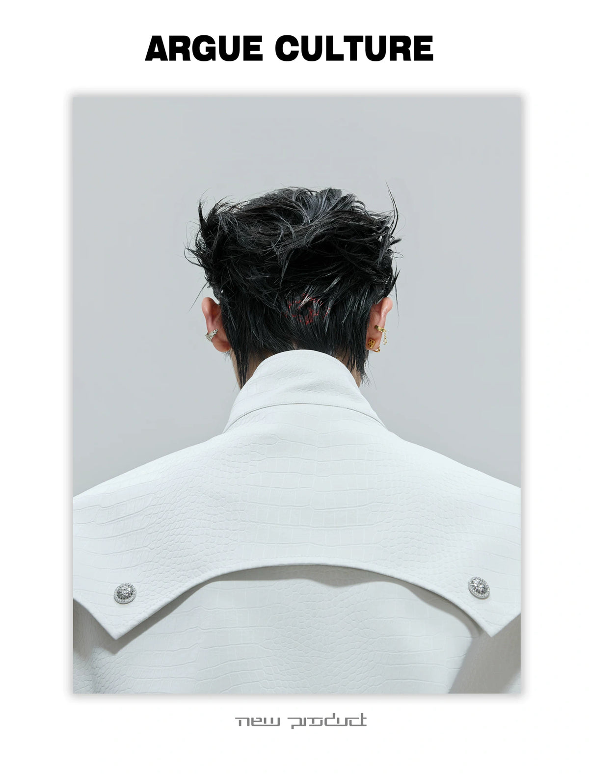 Deconstructed Faux-Leather Jacket With Plush Collar - detail image 9