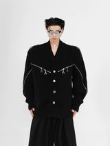 deconstructed-full-zip-v-neck-punk-knit-cardigan-black