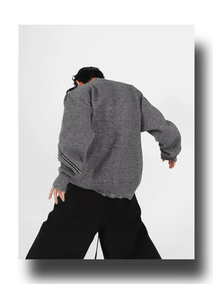 desc::deconstructed-full-zip-v-neck-punk-knit-cardigan-detail-img-19