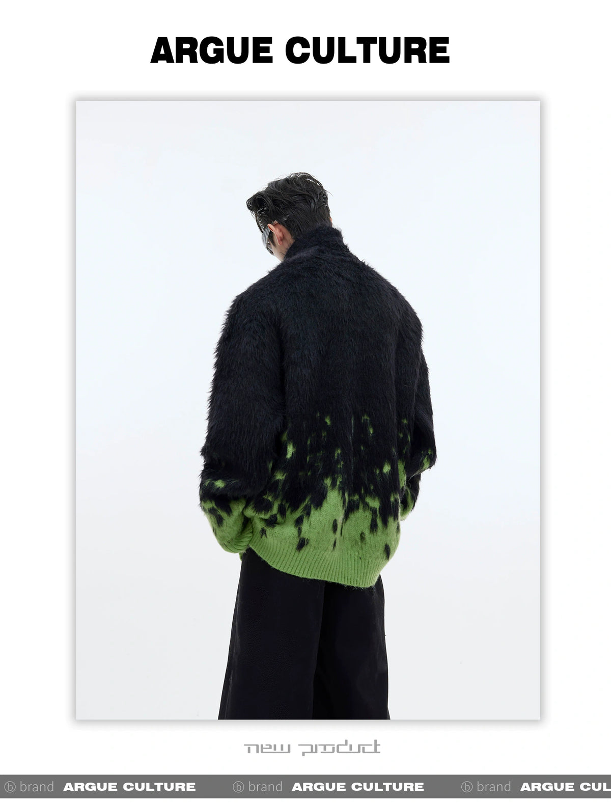 Deconstructed Gradient Loose-Fit Knit Sweater - detail image 1