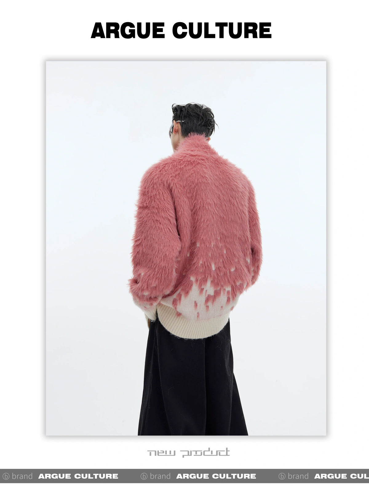 Deconstructed Gradient Loose-Fit Knit Sweater - detail image 4