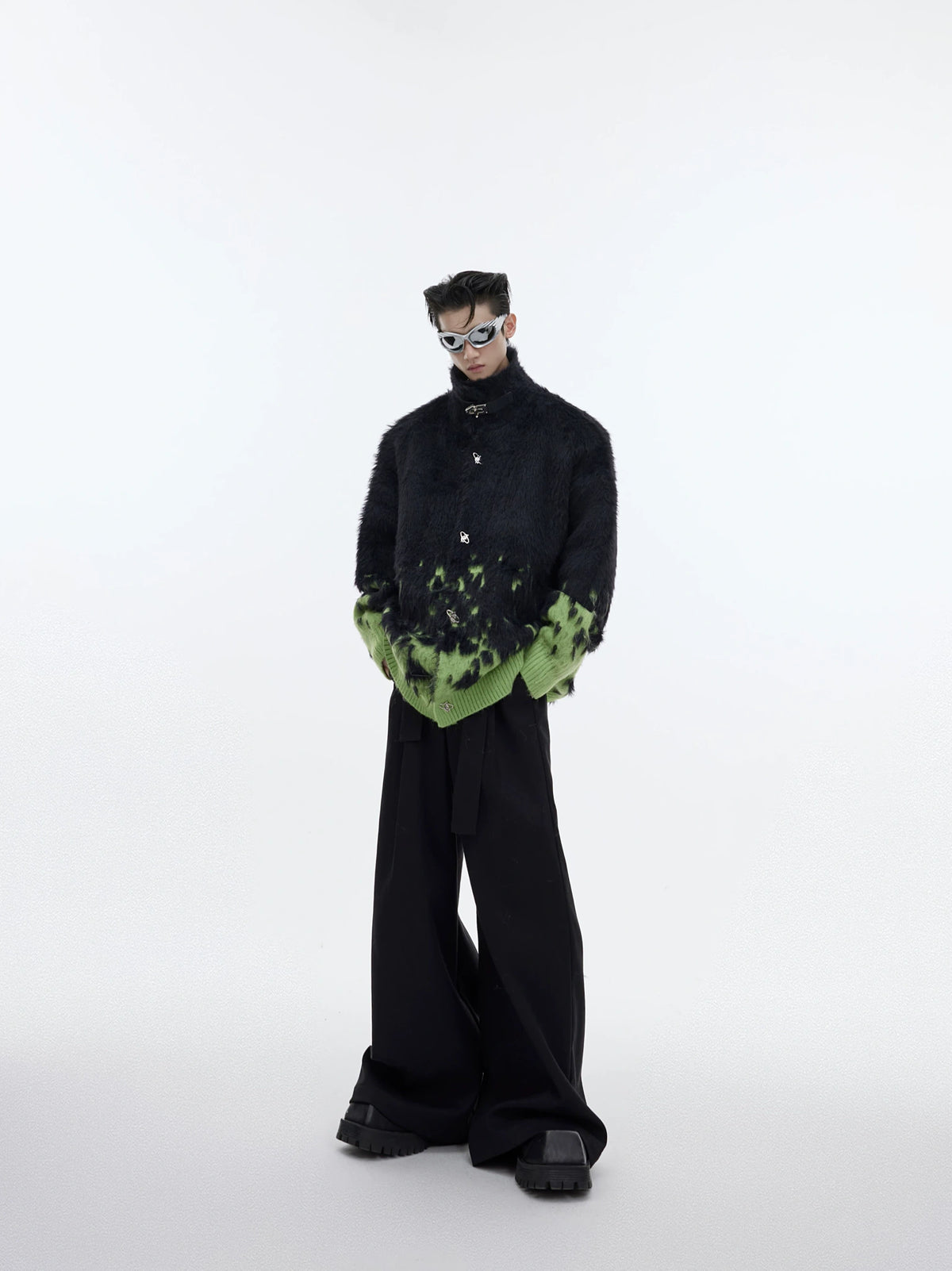 Deconstructed Gradient Loose-Fit Knit Sweater - main image 5
