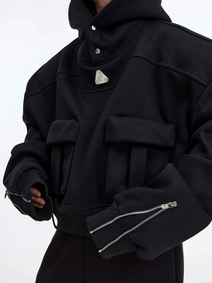 Deconstructed Heavy Hoodie with Large Pockets and Casual Sports Set - ArguE CulturE