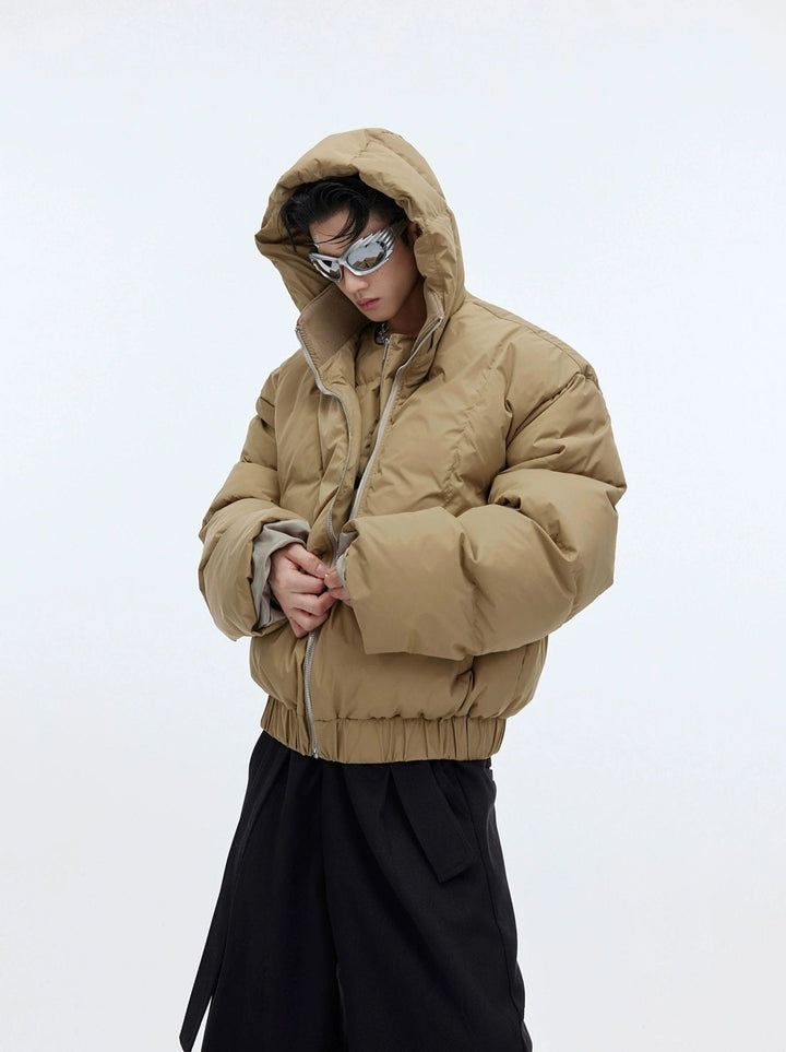 Deconstructed Hooded Puffer Jacket | Unique Two - Piece Design - ArguE CulturE