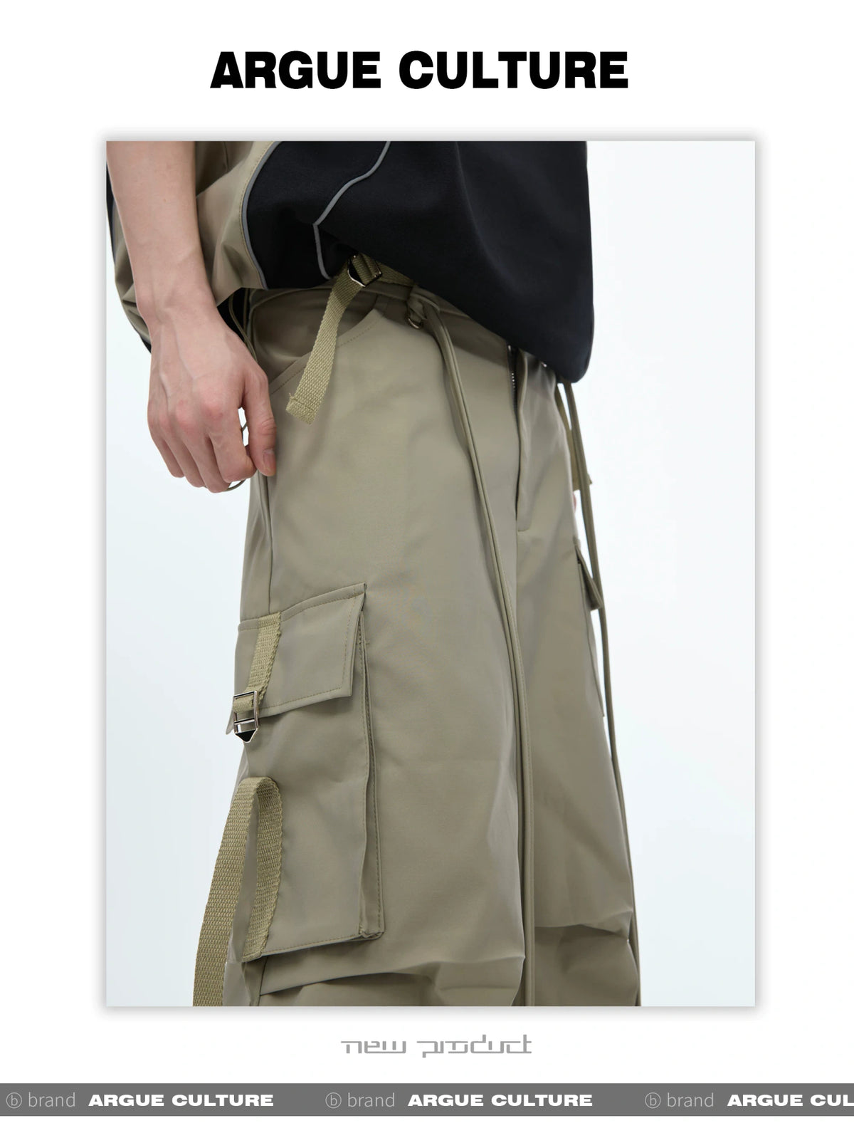 Deconstructed Hooded Tee & Loose Cargo Pants Set - detail image 5