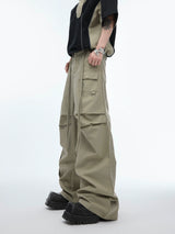 Deconstructed Hooded Tee & Loose Cargo Pants Set - Teal Pants
