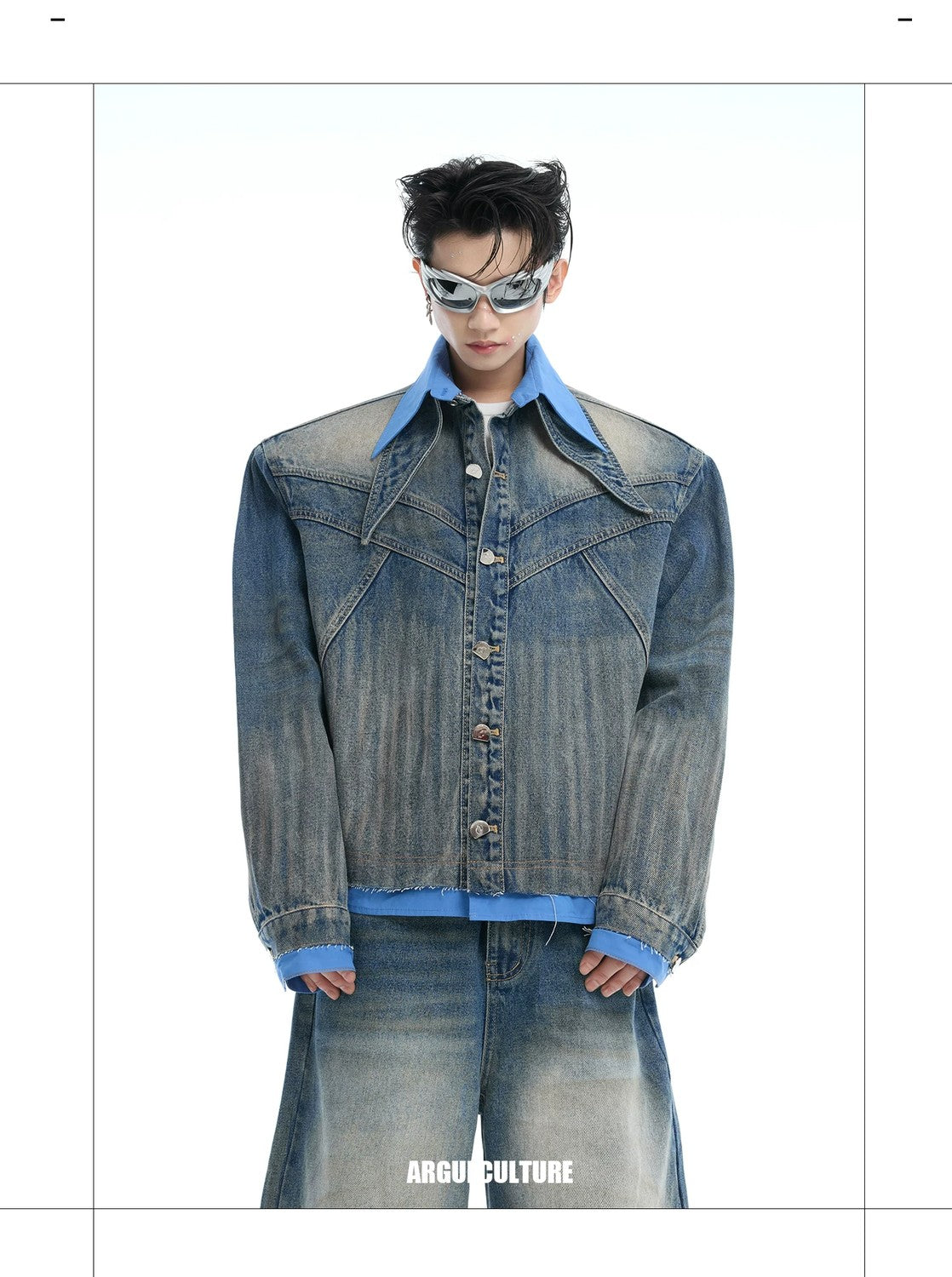 desc::deconstructed-layered-denim-jacket-straight-jeans-set-detail-img-1