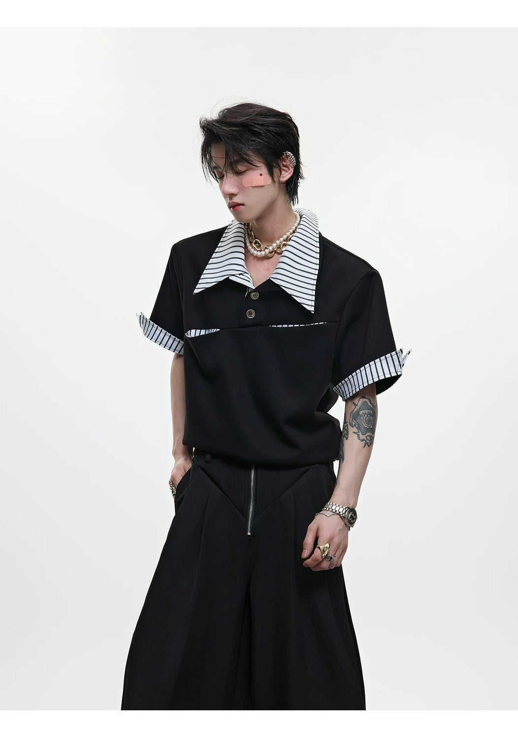 desc::deconstructed-layered-striped-polo-tee-for-men-detail-img-7