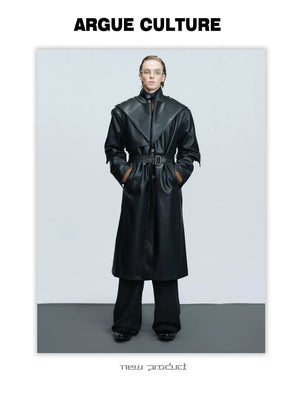desc::deconstructed-leather-trench-coat-oversized-streetwear-detail-img-4