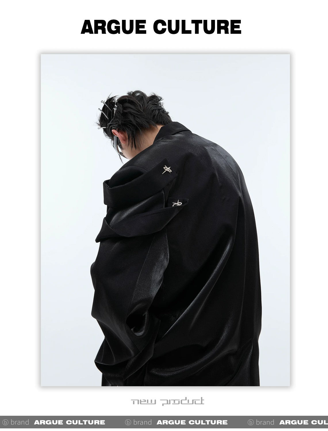 desc::deconstructed-liquid-gloss-oversized-blazer-for-men-detail-img-1