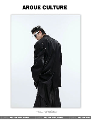 desc::deconstructed-liquid-gloss-oversized-blazer-for-men-detail-img-3