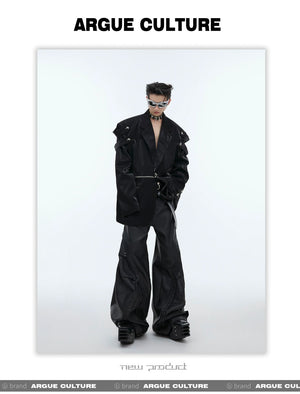 desc::deconstructed-liquid-gloss-oversized-blazer-for-men-detail-img-5