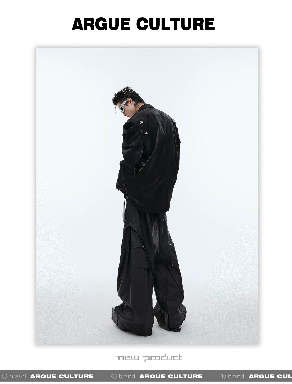 desc::deconstructed-liquid-gloss-oversized-blazer-for-men-detail-img-6