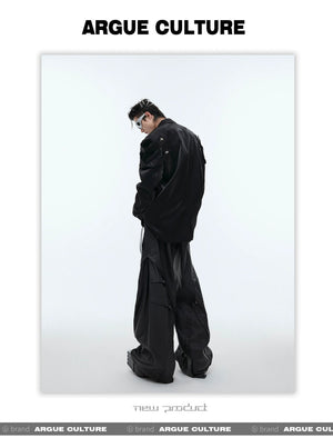 desc::deconstructed-liquid-gloss-oversized-blazer-for-men-detail-img-6