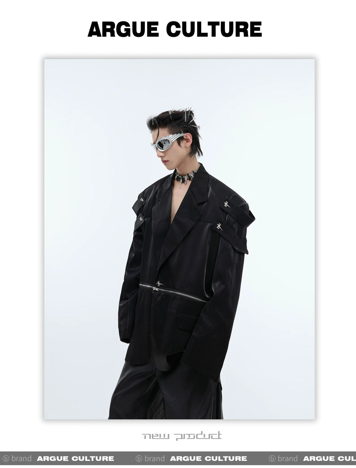desc::deconstructed-liquid-gloss-oversized-blazer-for-men-detail-img-8