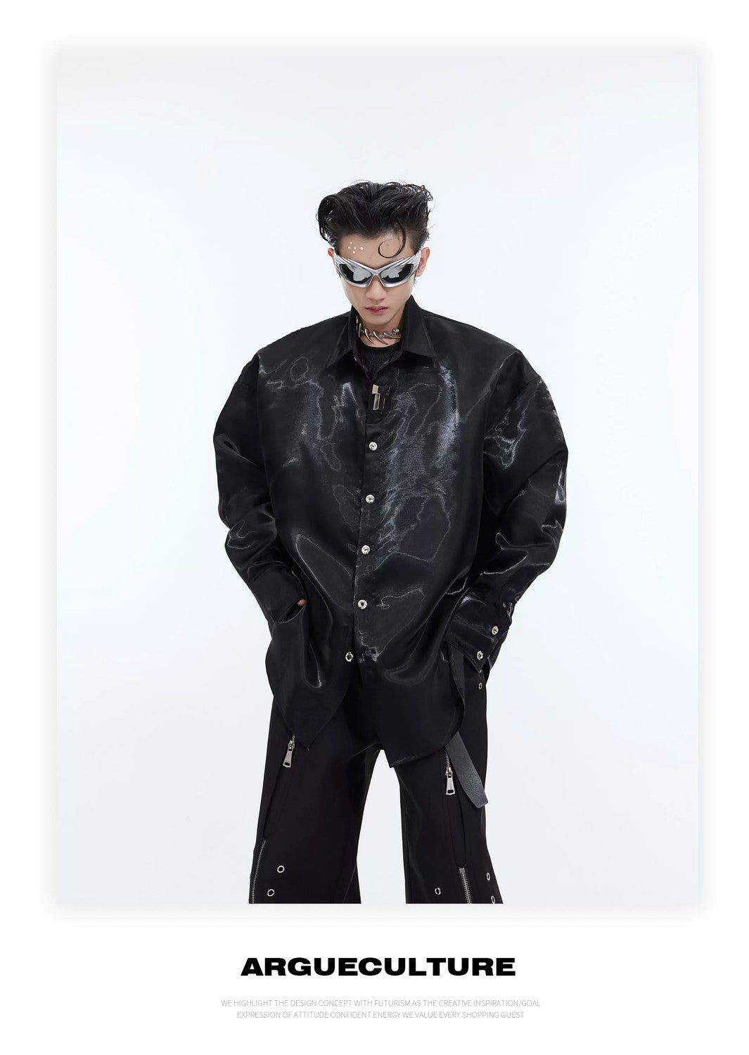 desc::deconstructed-liquid-glow-padded-shoulder-boxy-shirt-detail-img-9