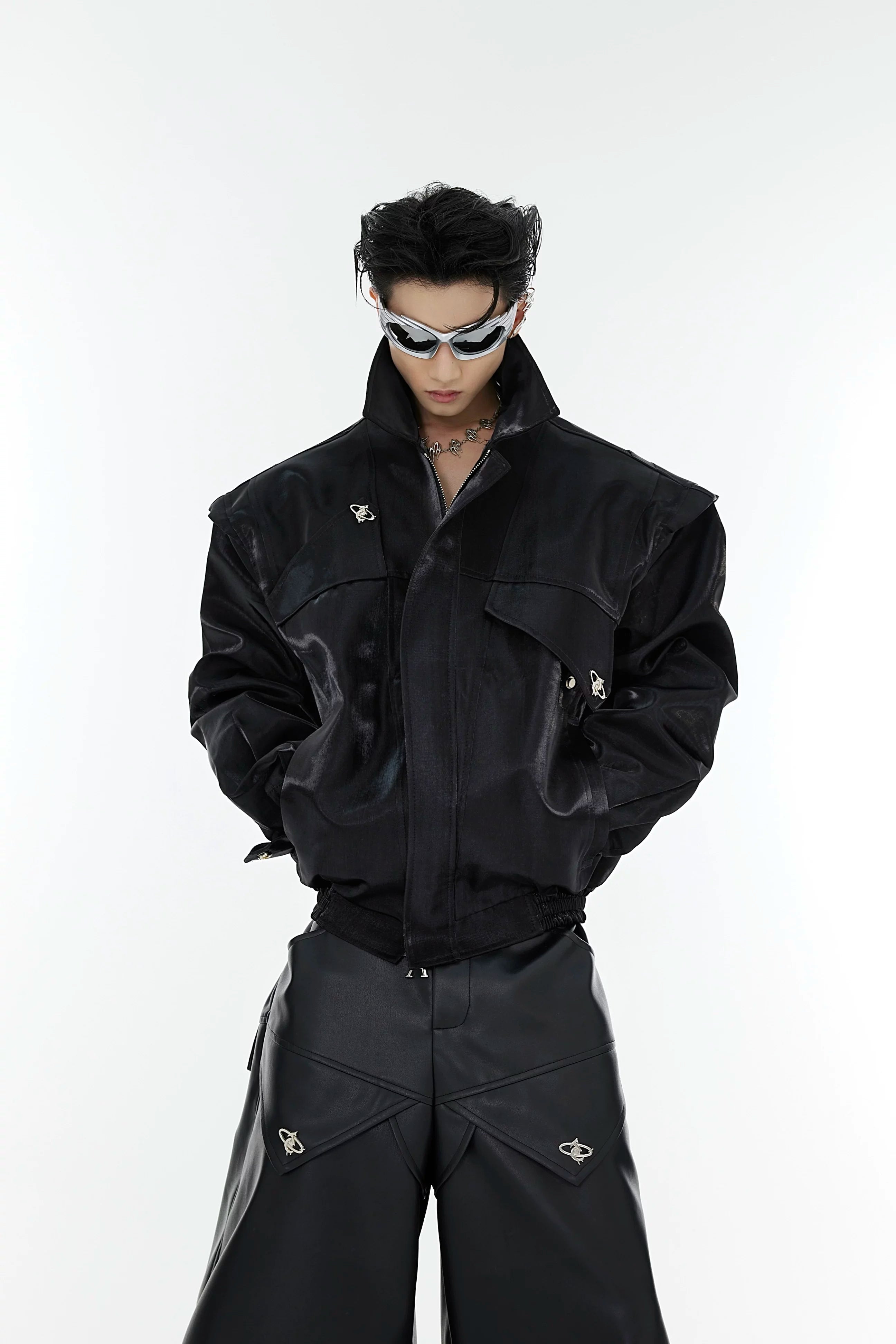 deconstructed-liquid-shimmer-cropped-jacket-for-men-black