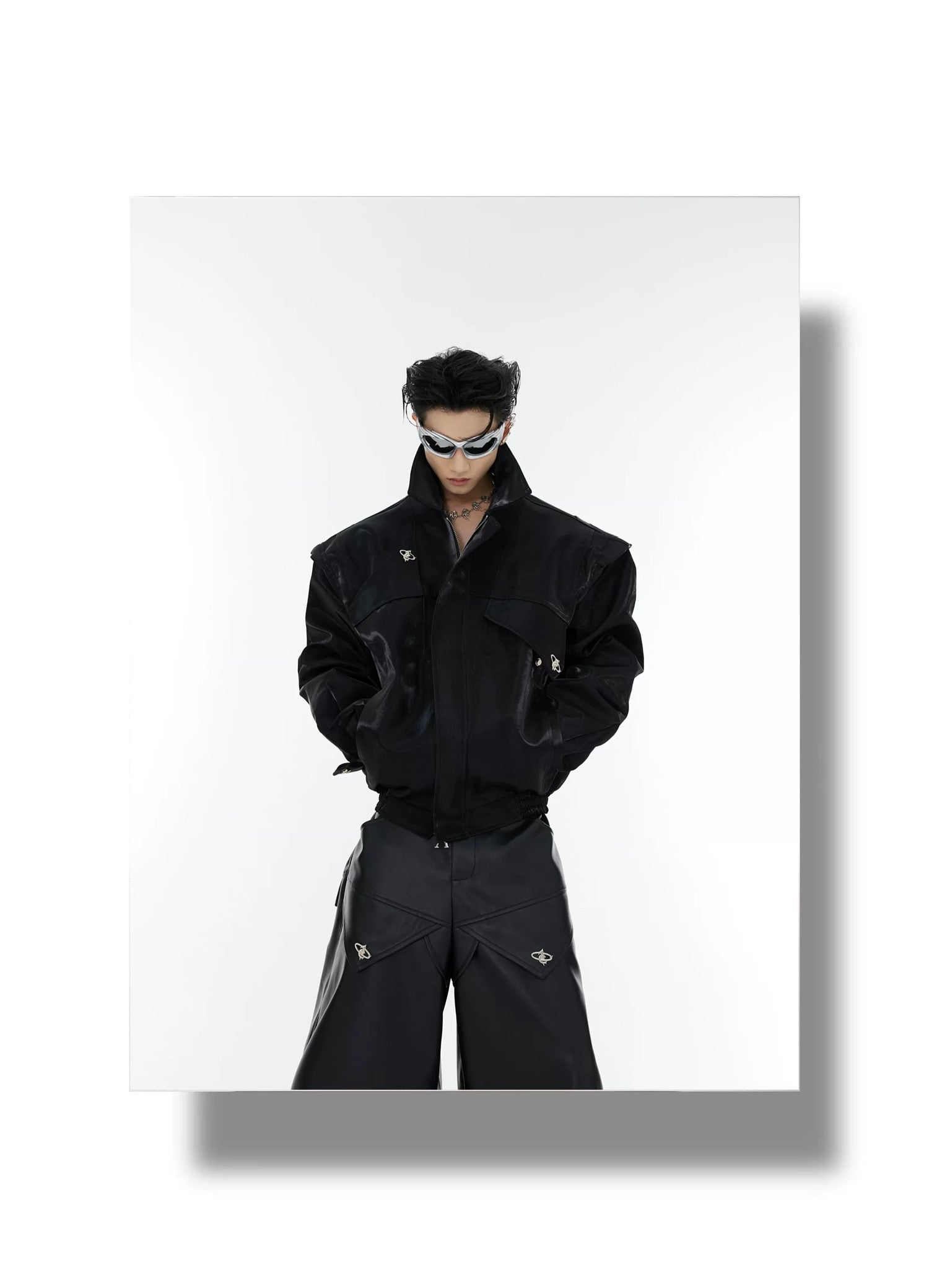 desc::deconstructed-liquid-shimmer-cropped-jacket-for-men-detail-img-17