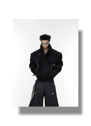 desc::deconstructed-liquid-shimmer-cropped-jacket-for-men-detail-img-17
