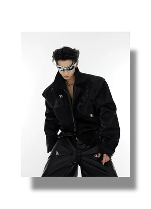 desc::deconstructed-liquid-shimmer-cropped-jacket-for-men-detail-img-7
