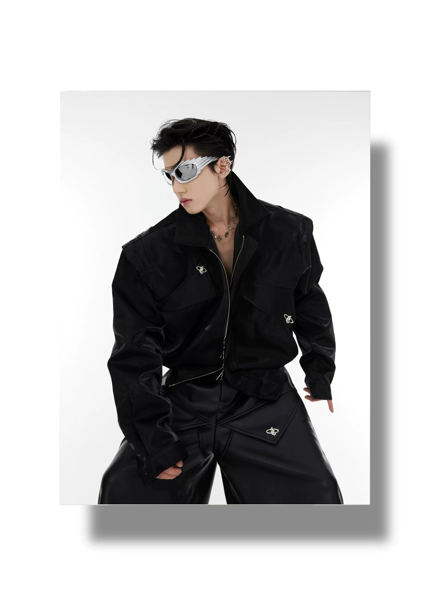 desc::deconstructed-liquid-shimmer-cropped-jacket-for-men-detail-img-9