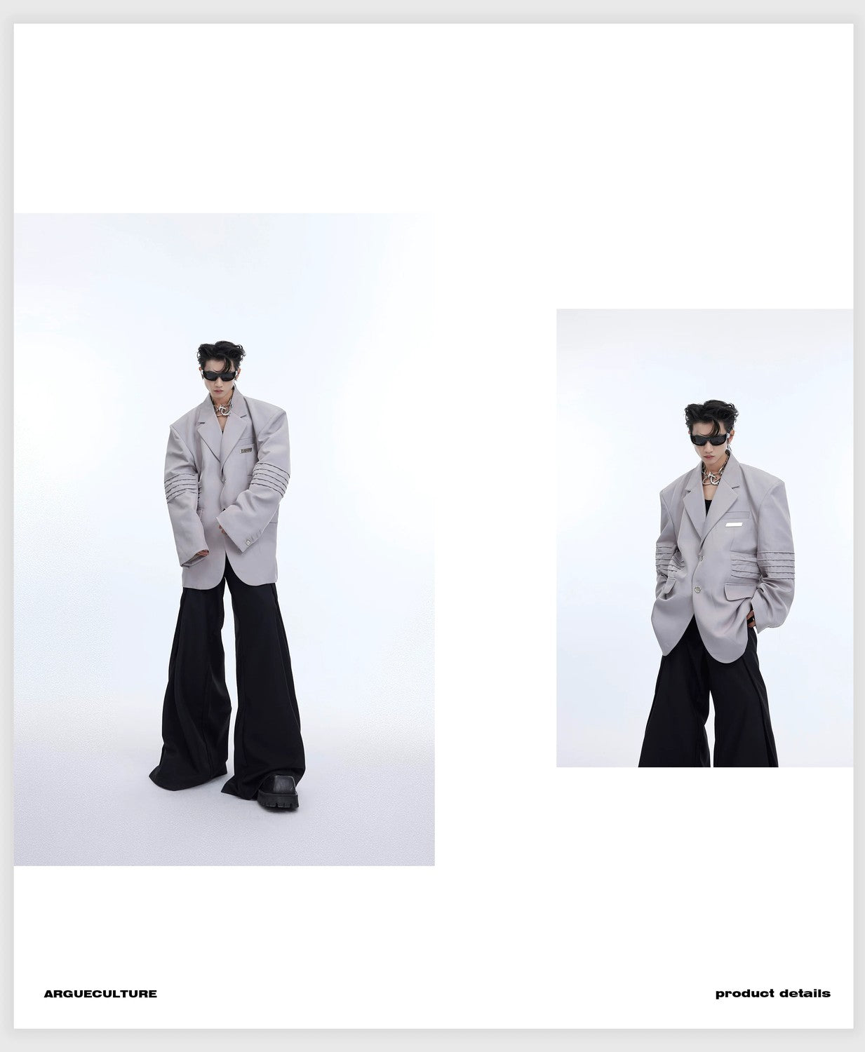 desc::deconstructed-liquid-shine-padded-shoulder-blazer-detail-img-11