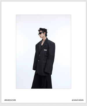 desc::deconstructed-liquid-shine-padded-shoulder-blazer-detail-img-2