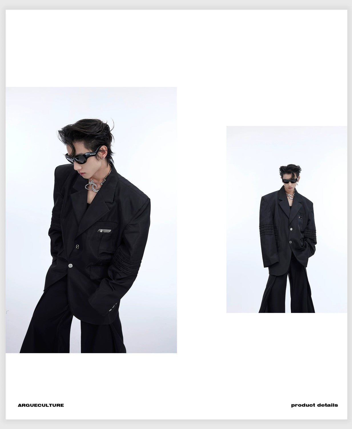 desc::deconstructed-liquid-shine-padded-shoulder-blazer-detail-img-3