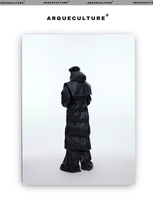 desc::deconstructed-long-hooded-pu-leather-padded-jacket-detail-img-12