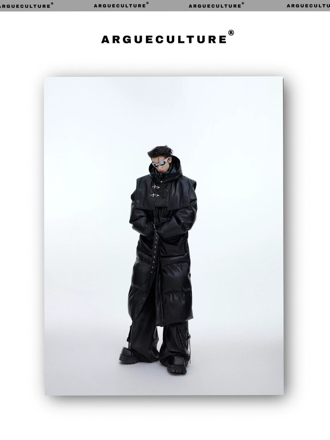 desc::deconstructed-long-hooded-pu-leather-padded-jacket-detail-img-2