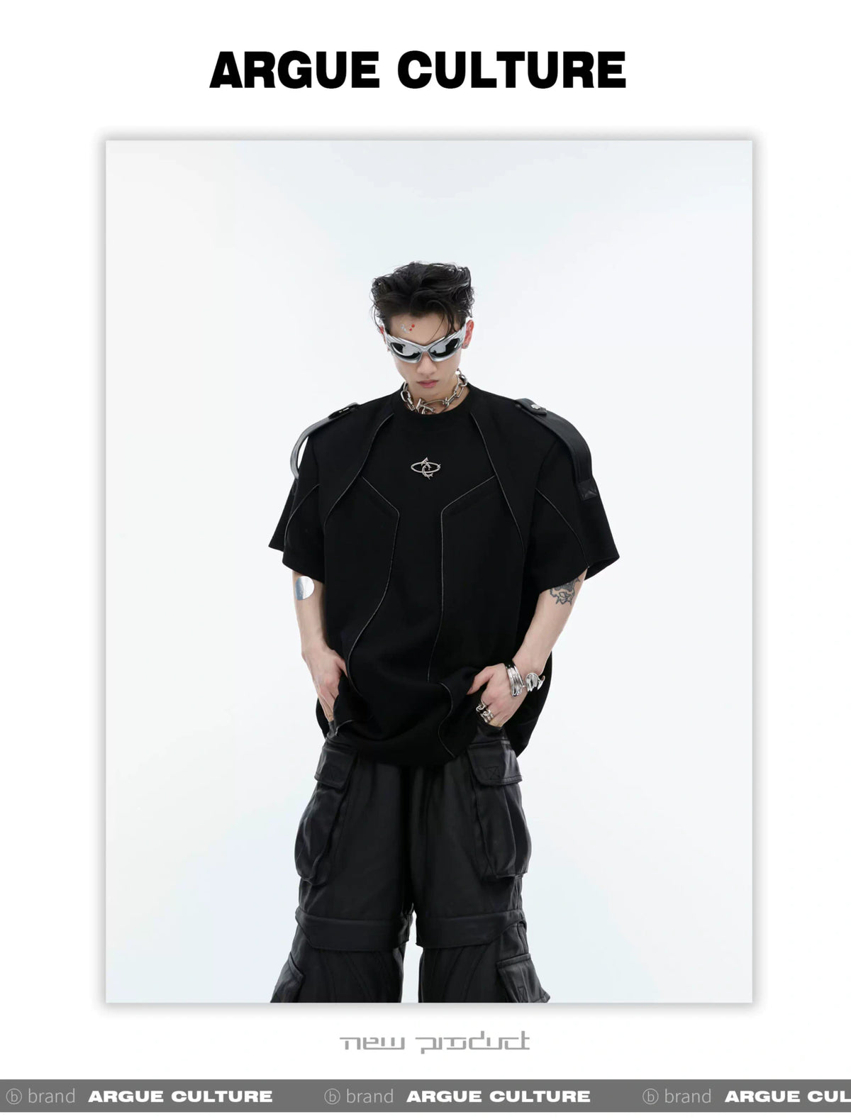 Deconstructed Loose-Fit Detachable-Shoulder T-Shirt - detail image 2